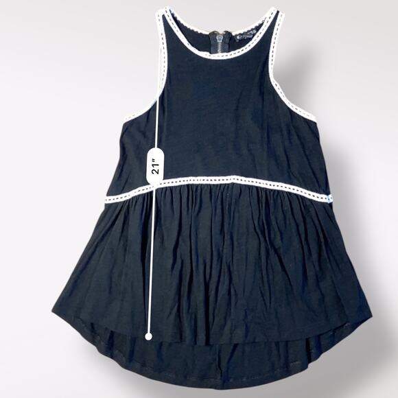 Express Racerback Crochet Trim Top Womens Size XS Black White - Picture 3 of 9